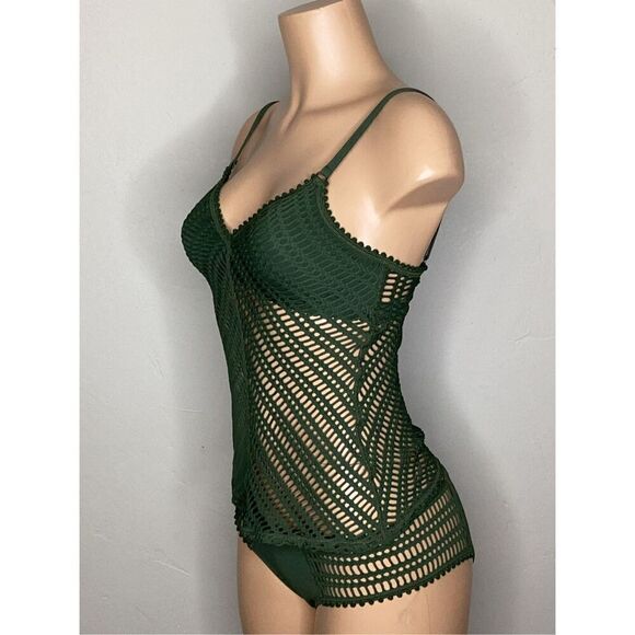 New. Robin Piccone green crochet tankini set. Small. Retails $205 - Picture 6 of 8